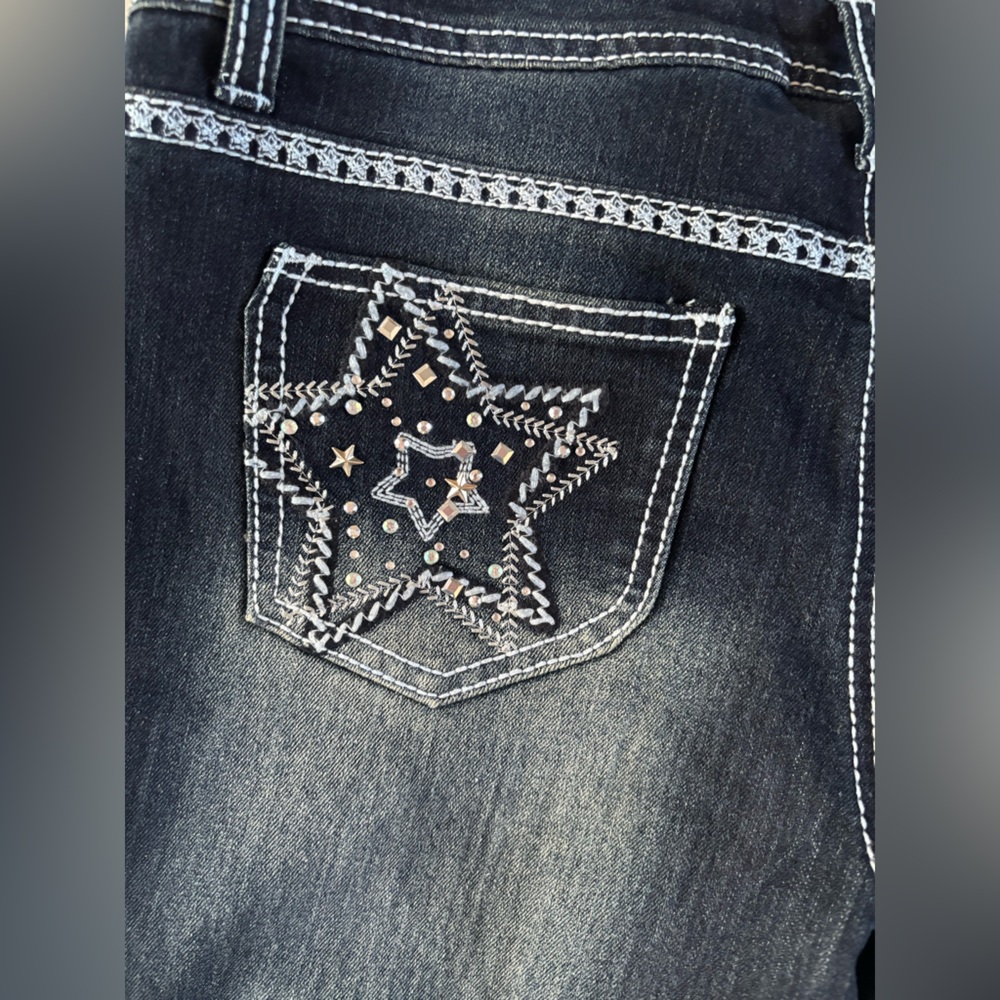 Seven7 Women's Dark Blue Straight Leg Jeans - Picture 3 of 14